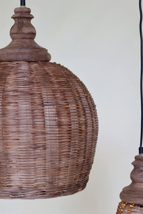 Loftljós úr Rattan handgert