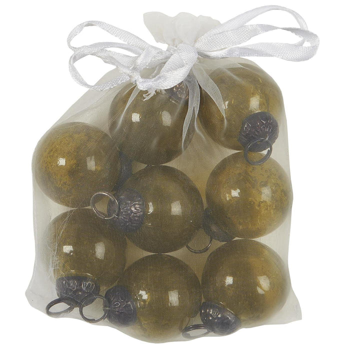 Jólakúlur 8 stk í poka "Autumn Green"