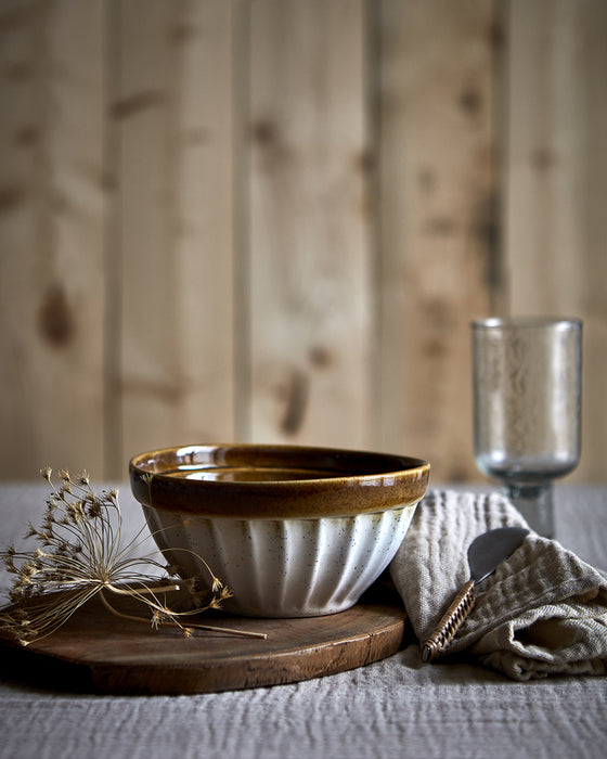 Costa skál Large - off white/mustard