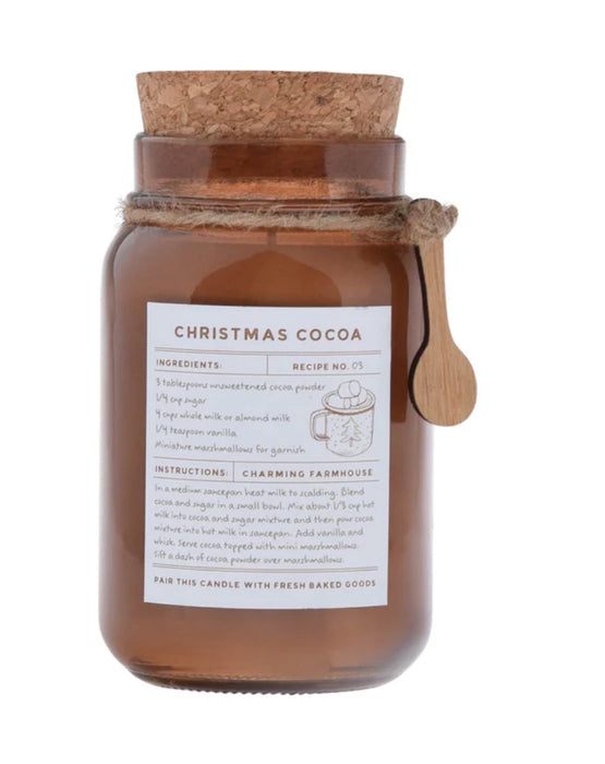 Christmas Cocoa kerti með uppskrift og skeið