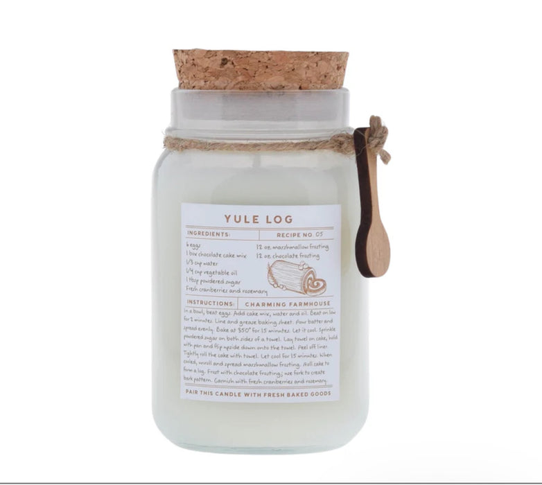 Yule Log ilmkerti með tréskeið