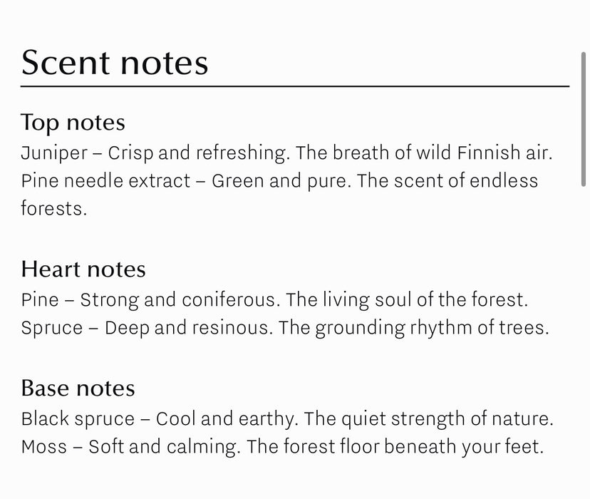 PINE FOREST viðarilmstangir í glerglasi 100 ml