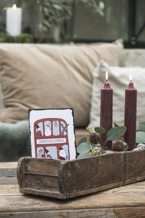 Breið "Dinner" kerti Rauð