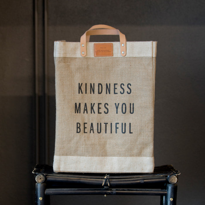Apolis Taska "Kindness Makes You Beautiful" Market Bag, Natural
